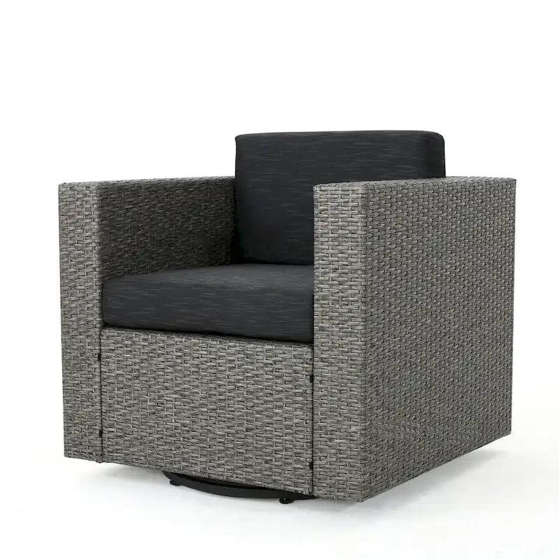 Comfortable and Flexible Outdoor Swivel Patio Chair with Cushions