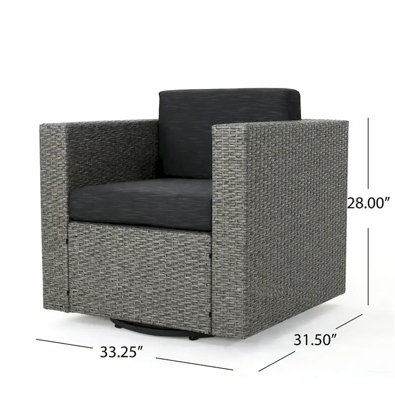 Comfortable and Flexible Outdoor Swivel Patio Chair with Cushions