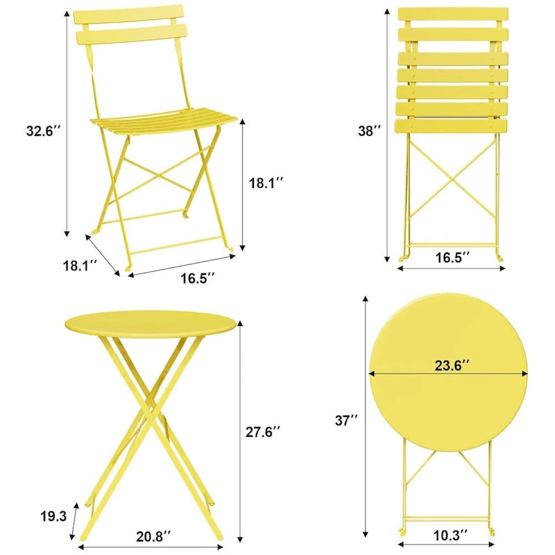 Outdoor Patio Table and Chairs Set for Apartments Porch Pool