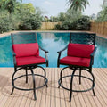 2PCS Patio Outdoor Swivel Bar Stools for Backyard Garden