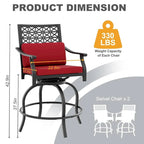 2PCS Patio Outdoor Swivel Bar Stools for Backyard Garden
