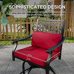 2PCS Patio Outdoor Swivel Bar Stools for Backyard Garden