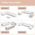 Outdoor Patio Sectional Sofa Set Cushioned Conversation Seating Set