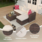 5-Piece Patio Furniture Set, Weather Patio Set - PE Wicker
