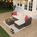 5-Piece Patio Furniture Set, Weather Patio Set - PE Wicker