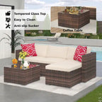 5-Piece Patio Furniture Set, Weather Patio Set - PE Wicker