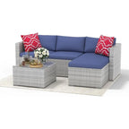 5-Piece Patio Furniture Set, Weather Patio Set - PE Wicker