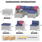 5-Piece Patio Furniture Set, Weather Patio Set - PE Wicker