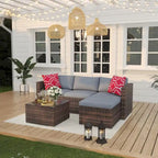 5-Piece Patio Furniture Set, Weather Patio Set - PE Wicker