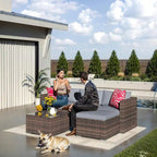 5-Piece Patio Furniture Set, Weather Patio Set - PE Wicker