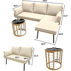 3 Piece Rattan Patio Furniture Set