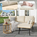 3 Piece Rattan Patio Furniture Set