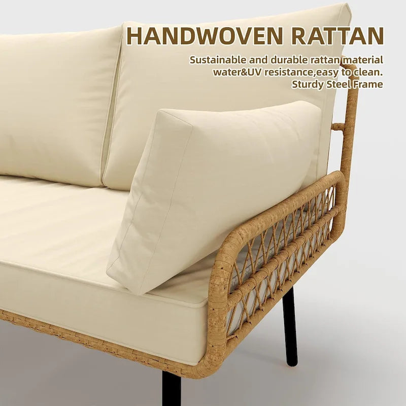 3 Piece Rattan Patio Furniture Set