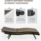 GDFStudio - PE Wicker Chaise Lounge Set, Adjustable Patio Recliners with Quick Dry Foam, Set of 2