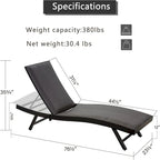GDFStudio - PE Wicker Chaise Lounge Set, Adjustable Patio Recliners with Quick Dry Foam, Set of 2
