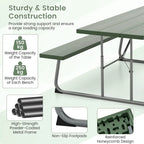 Gymax Folding Picnic Table w/ 2 Benches 6 FT Camping Table Set w/