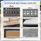 Outdoor 6-Piece Rattan Sectional Sofa Set with Adjustable Seat & Ice Bucket Table