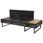 Outdoor 6-Piece Rattan Sectional Sofa Set with Adjustable Seat & Ice Bucket Table