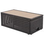 Outdoor 6-Piece Rattan Sectional Sofa Set with Adjustable Seat & Ice Bucket Table
