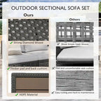 Outdoor 6-Piece Rattan Sectional Sofa Set with Adjustable Seat & Ice Bucket Table