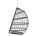 Outdoor Grey Wicker Foldable Swing Hammock Hanging Egg Basket Chair
