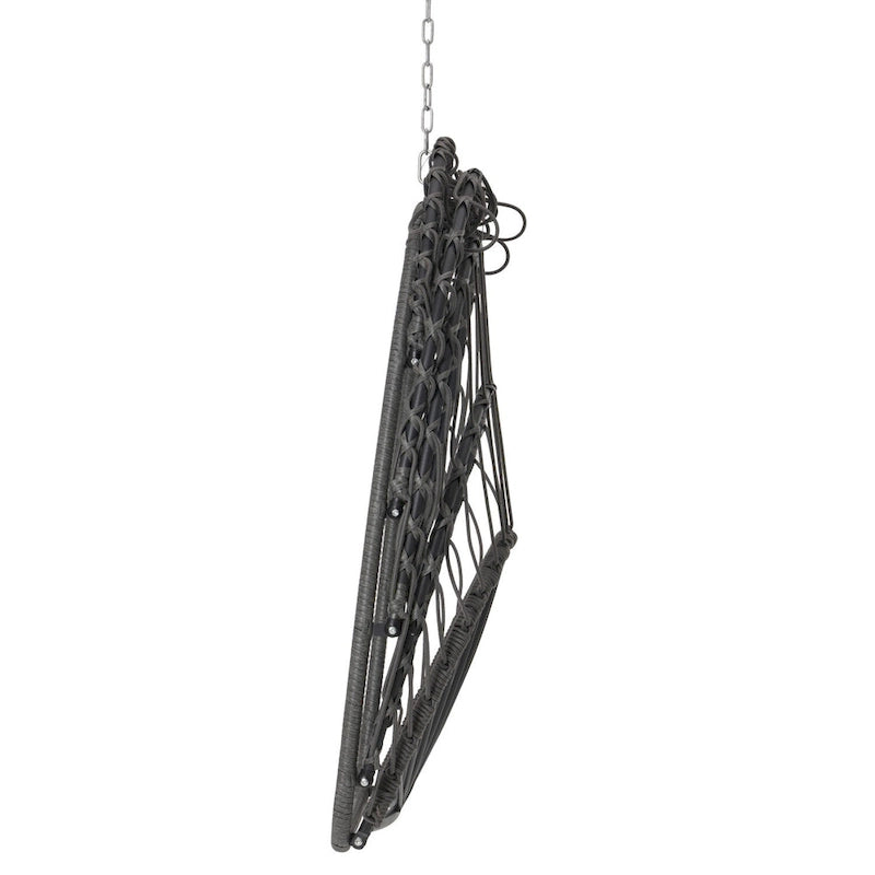 Outdoor Grey Wicker Foldable Swing Hammock Hanging Egg Basket Chair