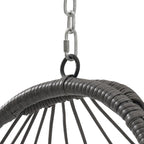 Outdoor Grey Wicker Foldable Swing Hammock Hanging Egg Basket Chair