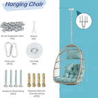 Outdoor Grey Wicker Foldable Swing Hammock Hanging Egg Basket Chair