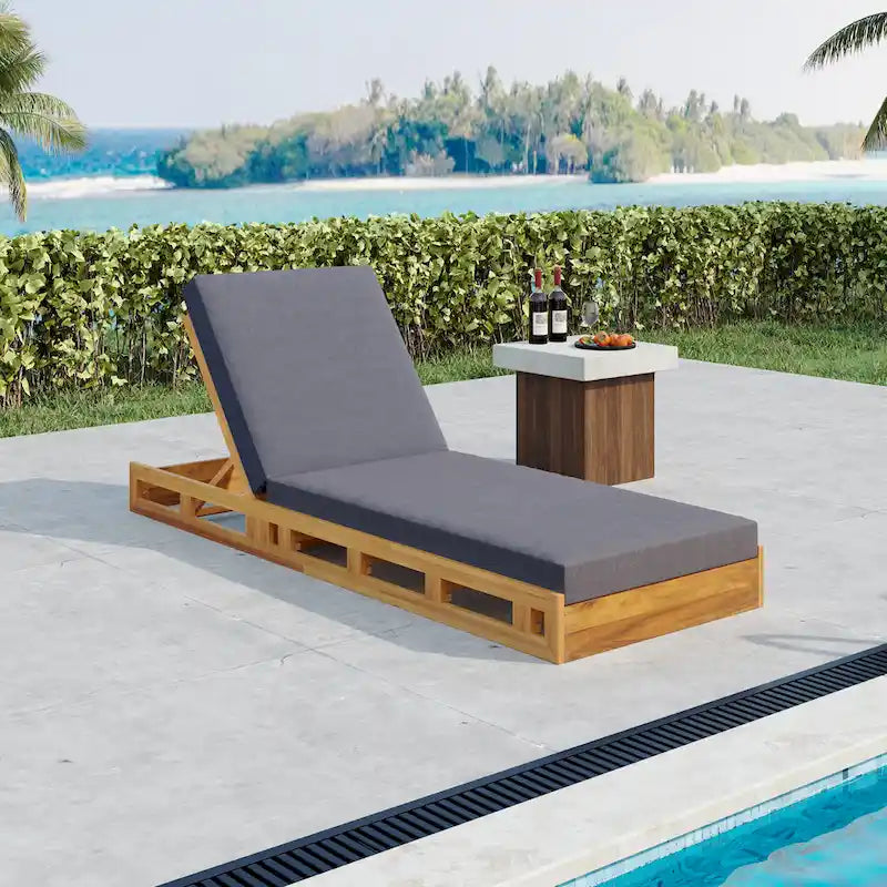 Christopher Knight Home -Johnson Outdoor Acacia Chaise Lounge Set