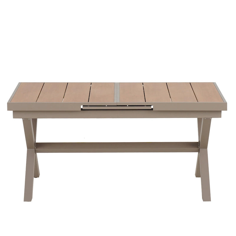 7-Piece Outdoor Extendable Dining Set with Extendable Table and 6 Armrest Chair