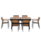 7-Piece Outdoor Extendable Dining Set with Extendable Table and 6 Armrest Chair
