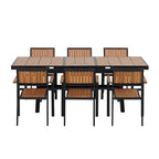 7-Piece Outdoor Extendable Dining Set with Extendable Table and 6 Armrest Chair