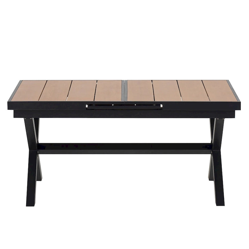 7-Piece Outdoor Extendable Dining Set with Extendable Table and 6 Armrest Chair