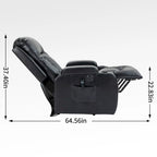 Power Lift Recliner with Massage, Heat and Cup Holders – Black / Brown, Single