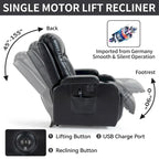 Power Lift Recliner with Massage, Heat and Cup Holders – Black / Brown, Single
