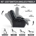 Power Lift Recliner with Massage, Heat and Cup Holders – Black / Brown, Single