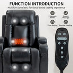 Power Lift Recliner with Massage, Heat and Cup Holders – Black / Brown, Single