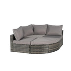8-Piece Outdoor Patio Rattan Modular Sectional Sofa Set with Tempered Glass Coffee Table