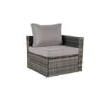 8-Piece Outdoor Patio Rattan Modular Sectional Sofa Set with Tempered Glass Coffee Table