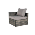 8-Piece Outdoor Patio Rattan Modular Sectional Sofa Set with Tempered Glass Coffee Table