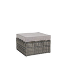 8-Piece Outdoor Patio Rattan Modular Sectional Sofa Set with Tempered Glass Coffee Table