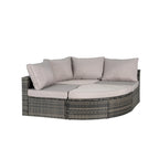 8-Piece Outdoor Patio Rattan Modular Sectional Sofa Set with Tempered Glass Coffee Table