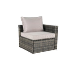 8-Piece Outdoor Patio Rattan Modular Sectional Sofa Set with Tempered Glass Coffee Table