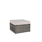 8-Piece Outdoor Patio Rattan Modular Sectional Sofa Set with Tempered Glass Coffee Table
