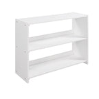 Twin Low Loft Bed with Storage Cabinets, Shelves & Ladder – White / Gray / Espresso, Pine Wood, Single
