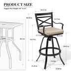3/5-Piece Outdoor Patio Aluminum Swivel Bar Stools and Table Set