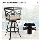 3/5-Piece Outdoor Patio Aluminum Swivel Bar Stools and Table Set