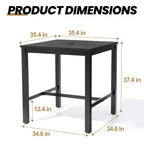 3/5-Piece Outdoor Patio Aluminum Swivel Bar Stools and Table Set