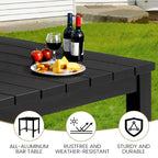 3/5-Piece Outdoor Patio Aluminum Swivel Bar Stools and Table Set