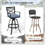 3/5-Piece Outdoor Patio Aluminum Swivel Bar Stools and Table Set